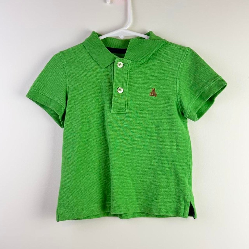 Baby Gap Green Polo Shirt Teddy Bear Logo Toddler Size 12-18 Months